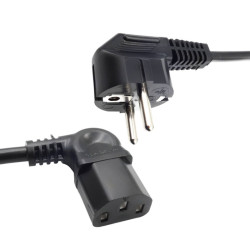 Kabel zasil. PC 3m kątowy SN-37 3x1mm czarny Produkcja Krajowa PL