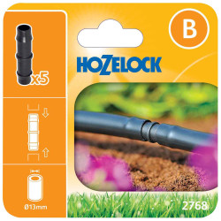 Hozelock 100-001-334 2768 Straight Connector 13mm (Pack 5)