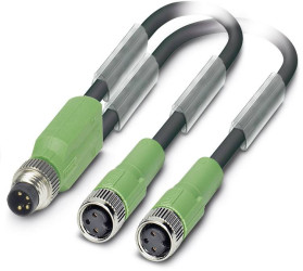 Kabel do czujników/elementów wykonawczych Phoenix Contact SAC-3P-M8Y/2X0,3-PUR/M 8FS 1458664, złącze męskie M8, proste,