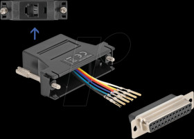 67097 Adapter D-Sub 25 Pin jack > RJ12 jack Mounting kit, black