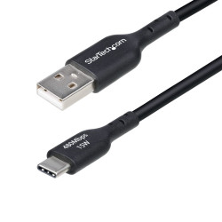 Kabel USB Złącze A USB A Złącze B USB C dł. 2m Kabel ładujący z USB-A na USB-C USB 2.0 kolor: Czarny