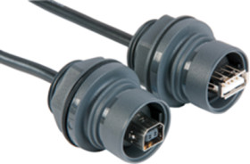 USB-B panel plug, 5 pole, USB 2.0, IDC connection, PXP6043/B