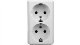 Simon 54 Gniazdo Podwójne Schuko Natynkowe, Wersja Skandynawska Egsz2nz/11