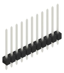 Pin header, 11 pole, pitch 2.54 mm, straight, black, 10048540