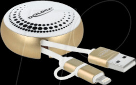 85820 USB 2.0 Retractable Cable Type-A to Micro-B and Lightning™