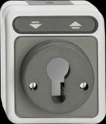 MEG3718-8029 Roller shutter button for locking cylinder, light gray, AQUASTAR