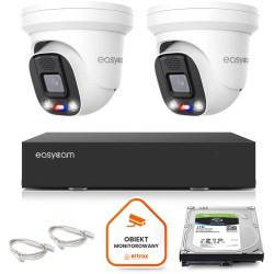 Zestaw monitoringu Easycam z 2 kamerami EC-IP-D8MP40DLT 8MPx z aktywnym odstraszaniem