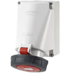 Gniazdo naścienne 2-częściowe 63A 5p 6h 400V IP67 zaciski śrubowe MEN136A