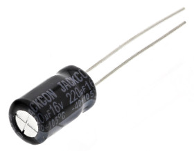 Kondensator 220μF 16V dc Radialny, Otwór przelotowy RS PRO roztaw: 2.5mm 6.3 (Dia.) x 11mm