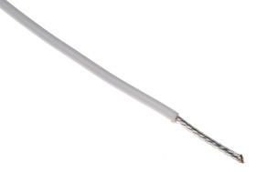 Przewód jednożyłowy linkowy 1.23 mm² Biały Alpha Wire PTFE 16 AWG 600 V dł. 30m 19/0,29 mm +200°C MIL-W-16878/4, NEMA