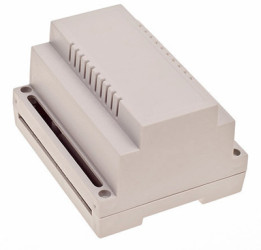 ABS DIN rail enclosure, (L x W x H) 89.4 x 107.15 x 65.75 mm, light gray, 4U65110907310