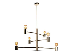 VT-7400 Lampa sufitowa złoto 3 poziomy źródeł 6xE27 3889 V-TAC