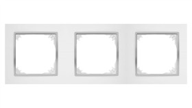 Santra Ramka Potrójna Biały/Chrom 4173-26