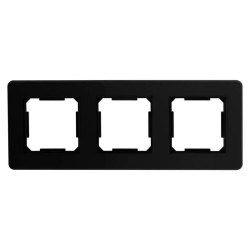 Ramka potrójna, plastikowa, czarna, QUAD Electromalt, QAD1003B