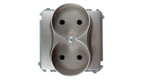 Simon Basic Gniazdo Podwójne B/U 16A Ip20 Satynowe Bmg2m.01/29