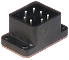 GO 610 FA M, wtyk 6+PE z flanszą do obudów, przyłącze lutowane, uszczelka I śruba w kpl., czarny, Hirschmann, 932478100, GO610FA