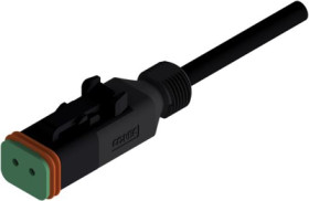 Connection cable, socket, 2 pole, straight to openend, 2m