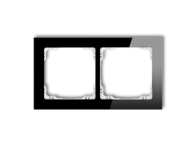 DECO Ramka 2 podwójna uniwersalna - efekt szkła (ramka: czarna: spód: biały) czarny 12-0-DRS-2 KARLIK