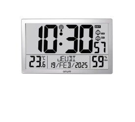 Zegar Srebrny Ścienny Cyfrowe Tak Nie, Akumulator, Dim. 37.5 x 3 x 23cm Orium