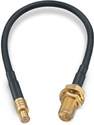 Kabel koncentryczny złącze A RP-SMA złacze B MCX długość 152.4mm typ kabla RG174 Z zakończeniem