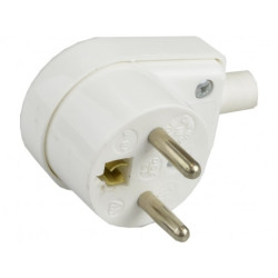 Wtyczka prądowa kątowa [2P+Z] 230V 16A biała WB-6 na kabel