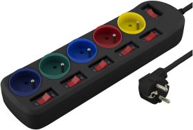 Listwa antyprzepiÄciowa 5 gniazd 1.5m czarna