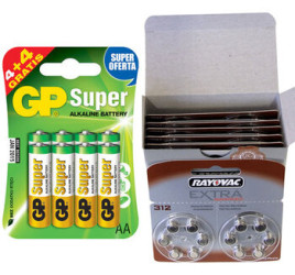 60 x bateria cynkowo-powietrzna Rayovac Extra Advanced 312 + 8 x LR6/AA GP SUPER