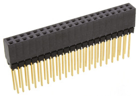 Gniazdo PCB 40 -pinowe 2 -rzędowe raster: 2.54mm typu płytka – płytka Kątowe Przewlekany