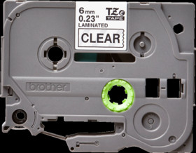 Labelling tape cartridge, 6 mm, tape transparent, font black, 8 m, TZE-111