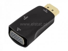 Konwerter adapter z HDMI do VGA z dźwiękiem; wtyk