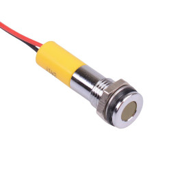 Q8F3CXXHY12E Hyper Bright Yellow Flush 8mm 12VDC LED Panel Indicator IP67 APEM