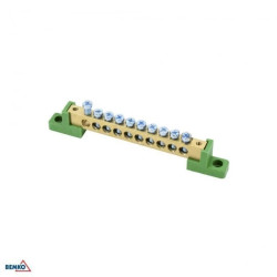 Listwa zaciskowa na izolatorach płaskich 8x12 10-torowa zielona