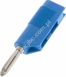 BSB 20 BL Wtyk izolowany 4mm z dodatkowym gniazdem 4mm, przyłącze przykręcane, 30A, niebieski, Hirschmann, 930729102, BSB20BL