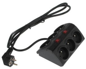 Przedłużacz przeciwprzepięciowy 6‑gniazd ACAR-SMART czarny