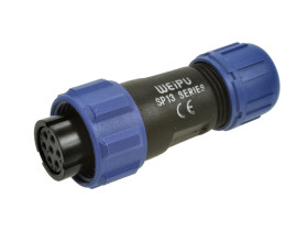 Gniazdo; SP1310/S7I-N; 7 torów; lutowany; 0,75mm2; 4-6,5mm; SP13; na przewód; IP68; 5A; 125V; Weipu; RoHS