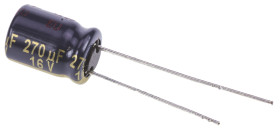 Kondensator 270 μF 16 V dc Otwór przelotowy Panasonic Przewód promieniowy roztaw: 3.5 mm EEUFC1C271
