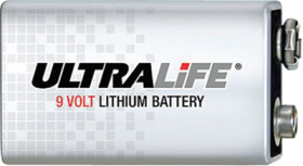 Lithium-battery, 9 V, 6LR61, 9 V block, push button, U9VL-J-P