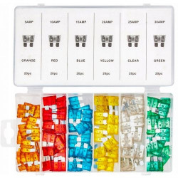 Zestaw bezpieczników samochodowych 5-30A (120szt)