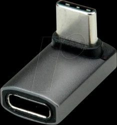 12032934 USB4 adapter, USB-C connector &gt; USB-C port, 8K, 90°, wide, silve