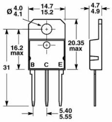 tranzystor TIP147 PNP+DARL.100V/15A/100W