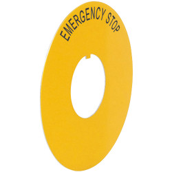 BACO LWE16300 Emergency Stop Round Plate for Mushroom Head &#xD8; 60mm Yellow