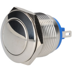 R-TECH 524585 19mm Vandal Resistant Switch 36VDC 2A Domed St/Steel Solder Pin