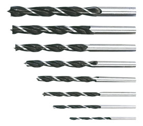 Wiertła do drewna spiralne 3-10 mm zestaw 8 elementów 60H808