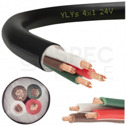 Kabel samochodowy YLYs 4x1mm2 czarny 24V zewnętrzny przyczepowy linka Elektrokabel