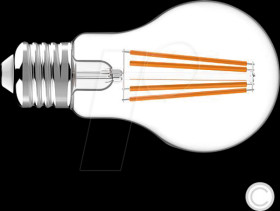 542930 LED lamp, E27, 2.2 W, 470 lm, 2700 K