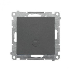 Simon 55 Przycisk pojedynczy zwierny z podświetleniem LED (moduł) 10 AX, 250 V~, szybkozłącza Grafitowy mat TP1L.01/116