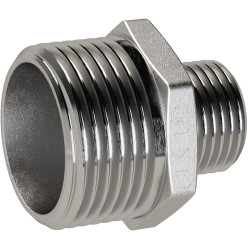 Double threaded nipple, L 30.5 mm, 20 bar, stainless steel, for pipe systems, 119239