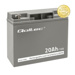 Akumulator 12V-20Ah AGM QOLTEC Bezobsługowy | Wydajny | LongLife