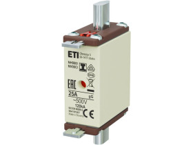 Wkładka topikowa przemysłowa zwłoczna KOMBI NH000/I gG 25A/500V 004191207 ETI