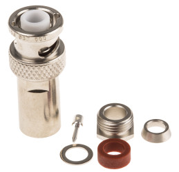 Złącze koncentryczne Montaż na kablu Męski 50Ω typ złącza Złącze BNC 0 to 2GHz, zaciskane typ kabla RG141, RG142,